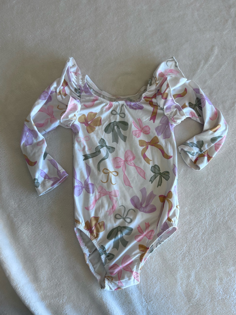 Mila & Rose Bow Print Long Sleeve Leotard